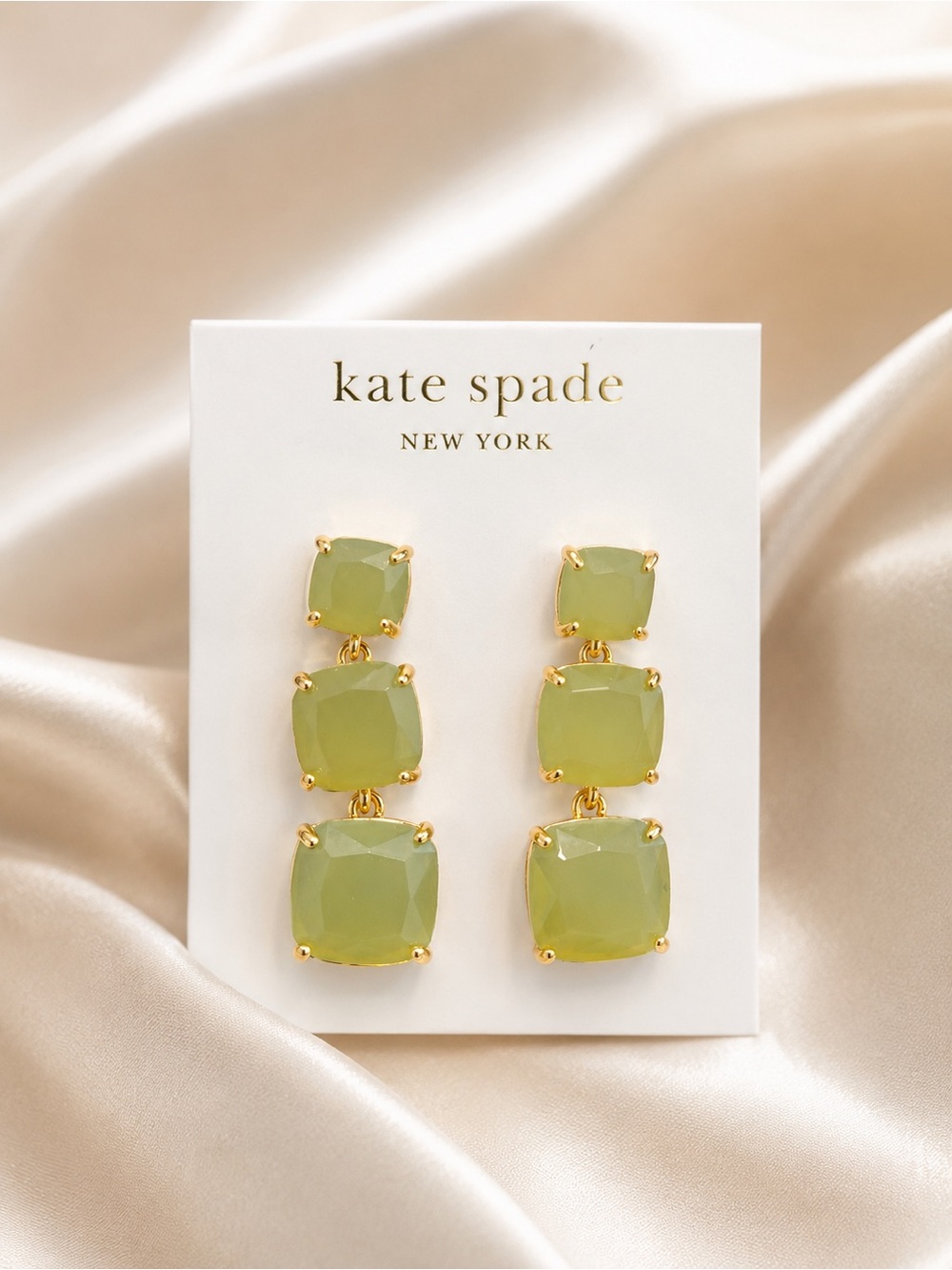 Kate Spade | Green Triple Tier Drop Earrings and necklace set